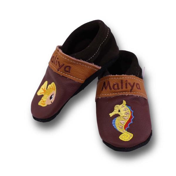 Krabbelschuhe Seepferd & Fisch